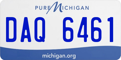 MI license plate DAQ6461