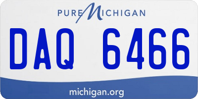 MI license plate DAQ6466