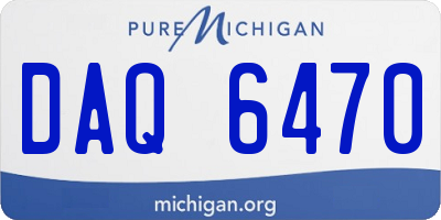 MI license plate DAQ6470