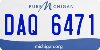 MI license plate DAQ6471