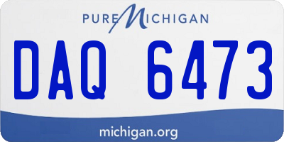 MI license plate DAQ6473