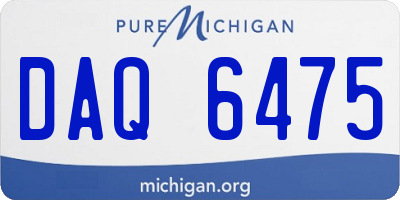 MI license plate DAQ6475