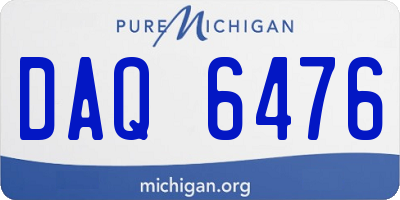 MI license plate DAQ6476