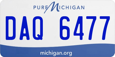 MI license plate DAQ6477