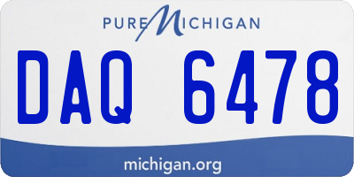 MI license plate DAQ6478