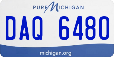 MI license plate DAQ6480