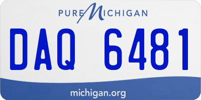 MI license plate DAQ6481