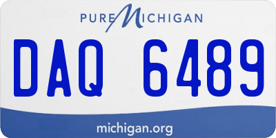 MI license plate DAQ6489