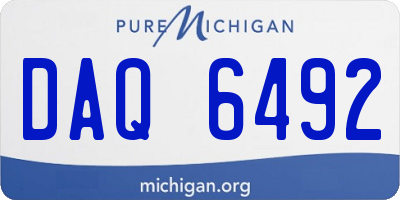 MI license plate DAQ6492