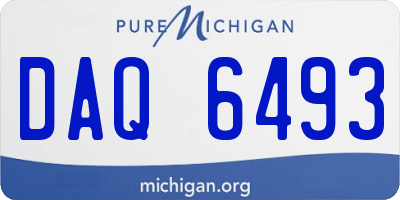 MI license plate DAQ6493
