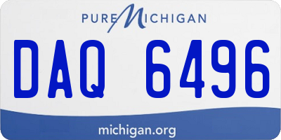 MI license plate DAQ6496