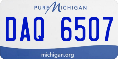 MI license plate DAQ6507