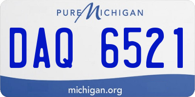 MI license plate DAQ6521
