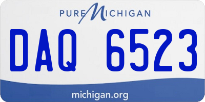 MI license plate DAQ6523