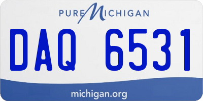 MI license plate DAQ6531
