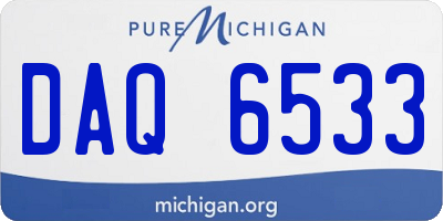 MI license plate DAQ6533