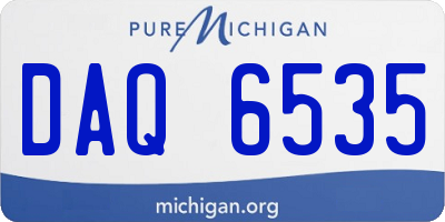 MI license plate DAQ6535