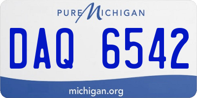 MI license plate DAQ6542