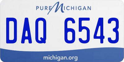 MI license plate DAQ6543