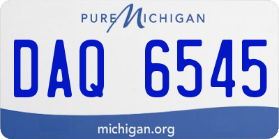 MI license plate DAQ6545