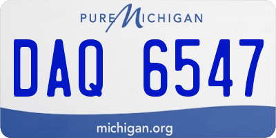 MI license plate DAQ6547