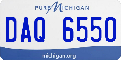 MI license plate DAQ6550