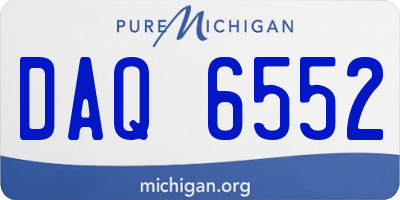 MI license plate DAQ6552