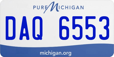MI license plate DAQ6553