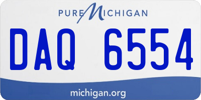 MI license plate DAQ6554