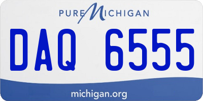 MI license plate DAQ6555