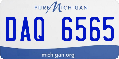 MI license plate DAQ6565