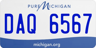 MI license plate DAQ6567