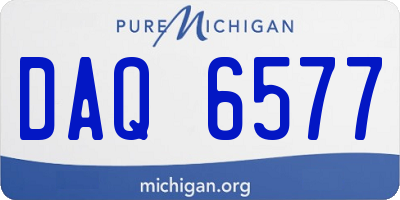 MI license plate DAQ6577