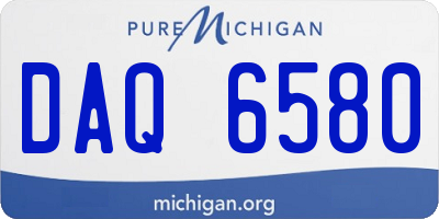 MI license plate DAQ6580