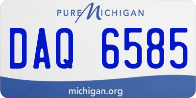MI license plate DAQ6585