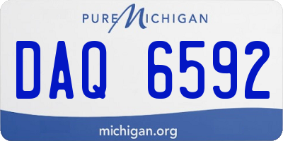 MI license plate DAQ6592