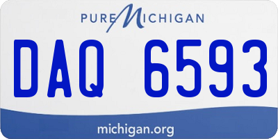 MI license plate DAQ6593