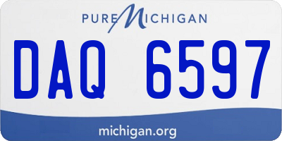 MI license plate DAQ6597