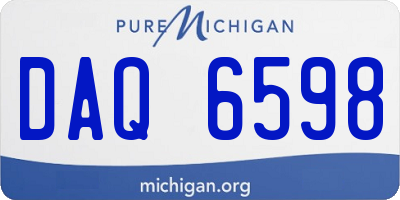 MI license plate DAQ6598
