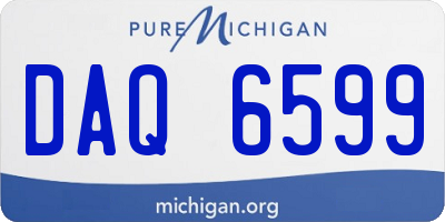 MI license plate DAQ6599