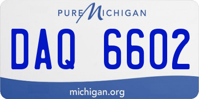 MI license plate DAQ6602