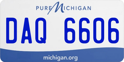 MI license plate DAQ6606