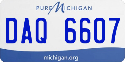 MI license plate DAQ6607