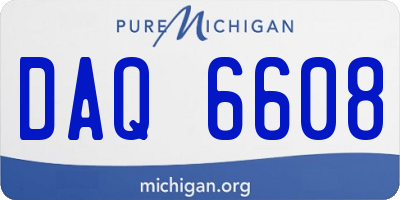 MI license plate DAQ6608
