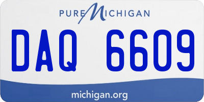MI license plate DAQ6609