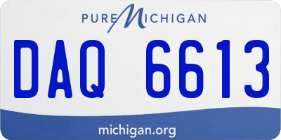 MI license plate DAQ6613