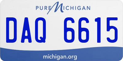 MI license plate DAQ6615