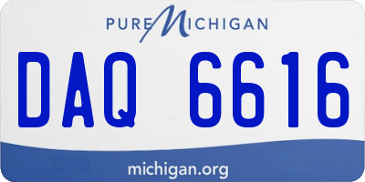 MI license plate DAQ6616