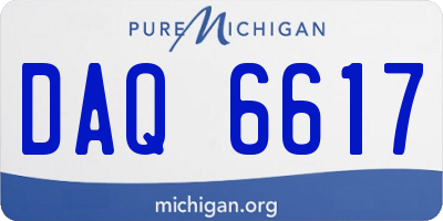 MI license plate DAQ6617