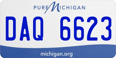 MI license plate DAQ6623